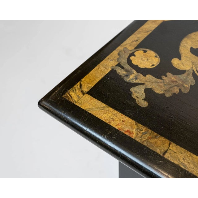 Neoclassical Neoclassical Style Hand Painted Slate Top Coffee Table For Sale - Image 3 of 13