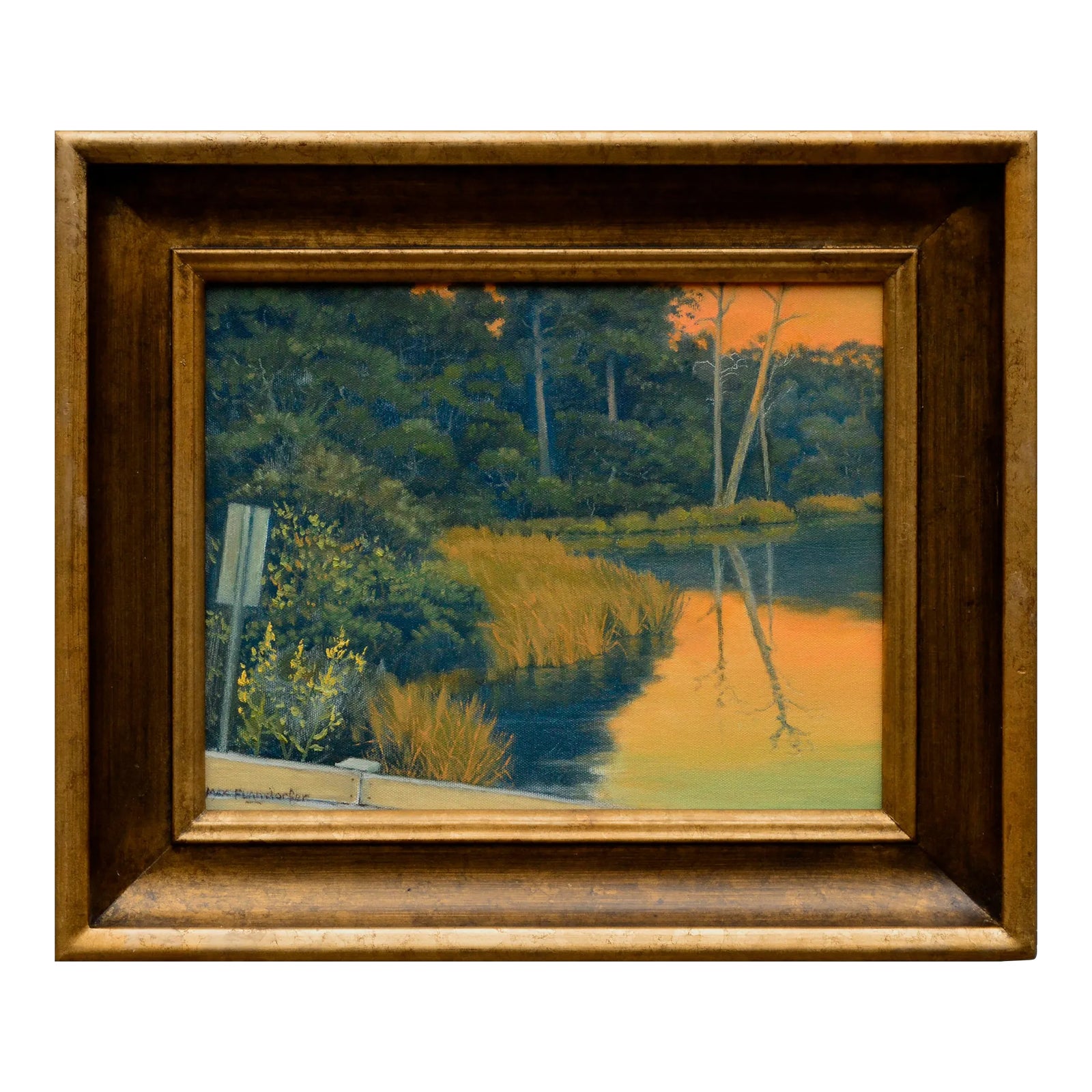 Quiet Pond at Sunset - California Golden Hour Landscape by Max