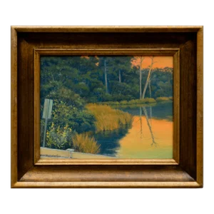 Quiet Pond at Sunset - California Golden Hour Landscape by Max Flandorfer