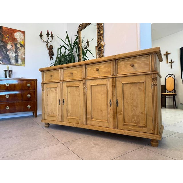 Rustic Farmhouse Chest of Drawers in Spruce Wood For Sale - Image 12 of 16