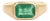 Zambian Emerald 14k Gold East West Signet Ring Size 5.5 For Sale