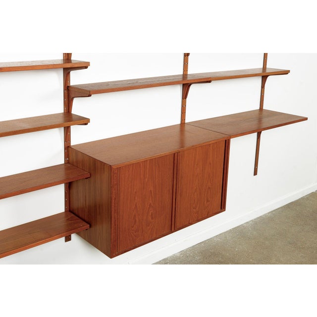 Mid Century Danish Hg Teak Wood Modular Wall Unit Shelving & Bookcase For Sale In Detroit - Image 6 of 13