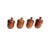1960s Slanted Carved Acorn Place Card Holders – Set of 4, Wood For Sale - Image 4 of 4