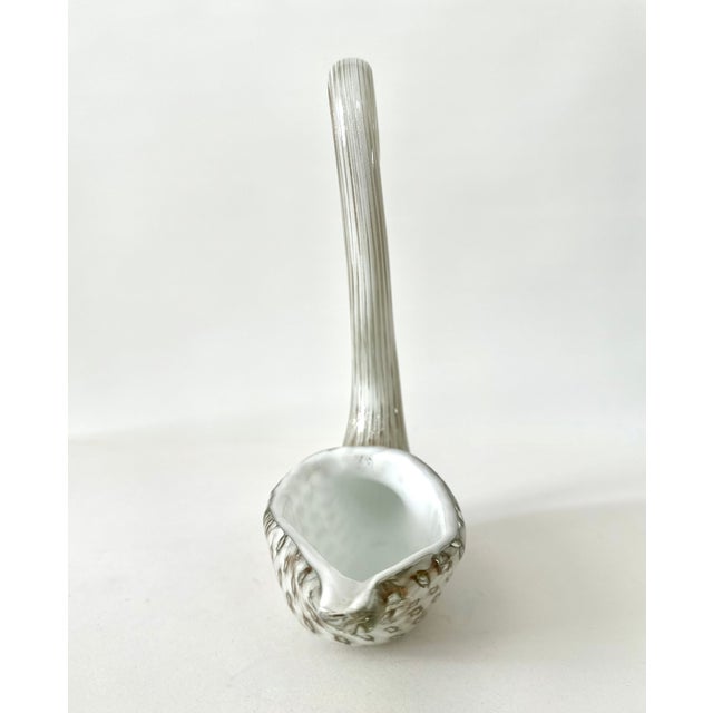 Antique White Murano Glass Swan Dish With Bullicante Inclusions For Sale - Image 8 of 15