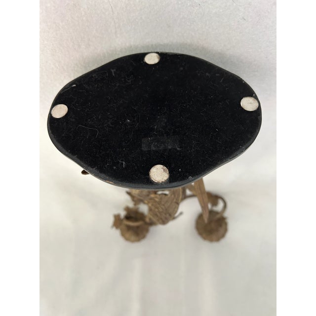 Late 20th Century Detailed Bronze Crane With Foliage Candlabra For Sale - Image 9 of 9