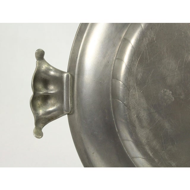 1900's Pewter Jugendstil Plate With Handles / Serving Dish GSK Fein Zinn For Sale - Image 9 of 11