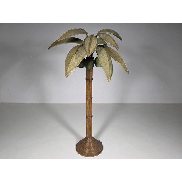 Mario Lopez Toress Bamboo Palm Tree Floor Lamp, 1970s For Sale - Image 12 of 12