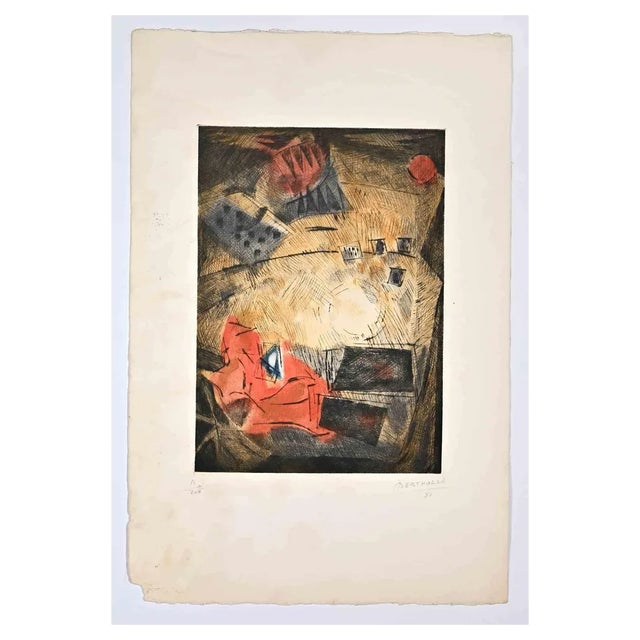 Jean Bertholle, Abstract Composition, Etching, 1952 For Sale