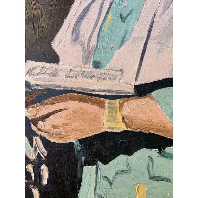 Mint Oil Painting While Reading a Book Oleksandr Gukalov For Sale - Image 8 of 12