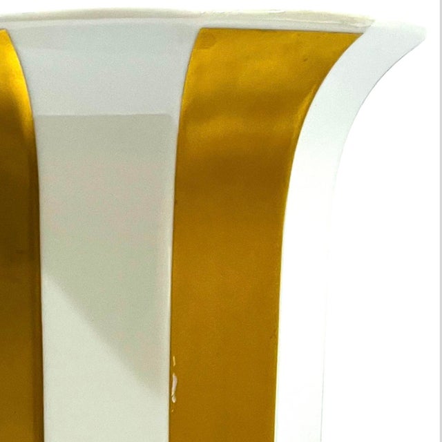 1980s Rare 1980's Rosenthal Studio Line Gold Striped Vase and Bonbonniere by Tapio Wirkala For Sale - Image 5 of 13