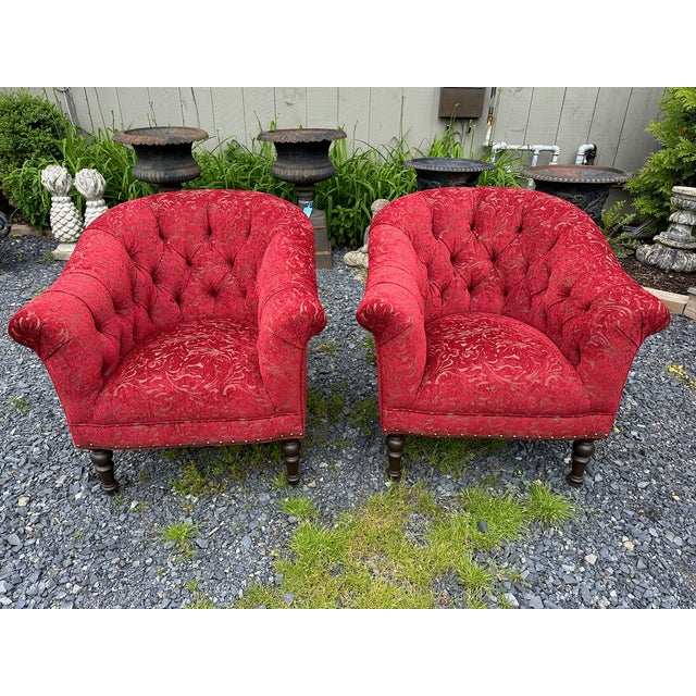 Wood Arhaus Upholstered Tufted Loveseat For Sale - Image 7 of 7