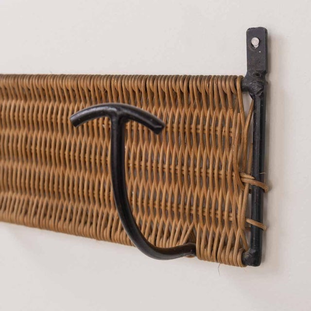 1950s 1950s French Wicker and Iron Wall Hook For Sale - Image 5 of 9