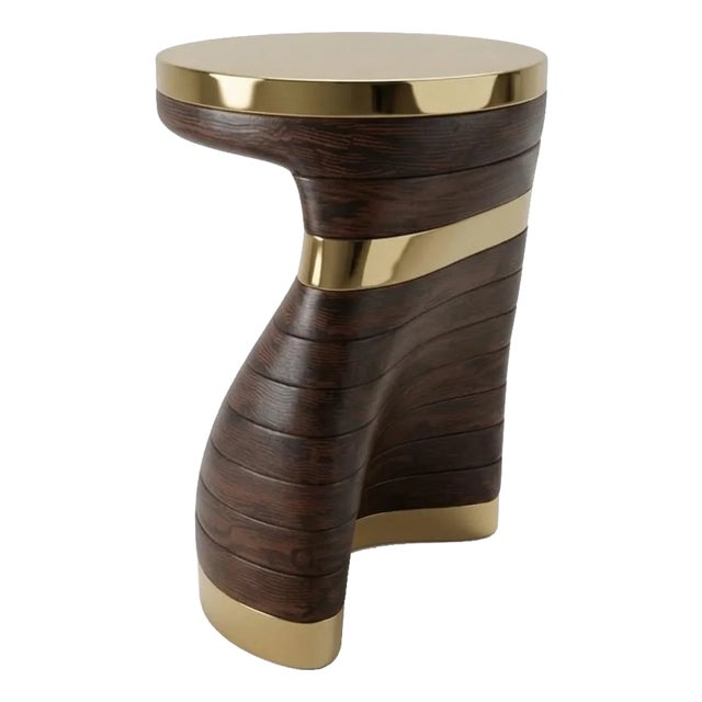 Bizimyer Furniture, "Matita" Coffee Table With Bronze and Wood, Handcrafted For Sale