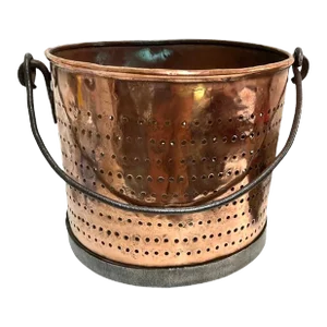Late 19th Century Copper Steamer/Strainer Pot With Handle