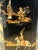 1970s Vintage Hand-Painted Chinoiserie Black-Lacquer Octagonal Pedestal Cabinet For Sale - Image 5 of 10