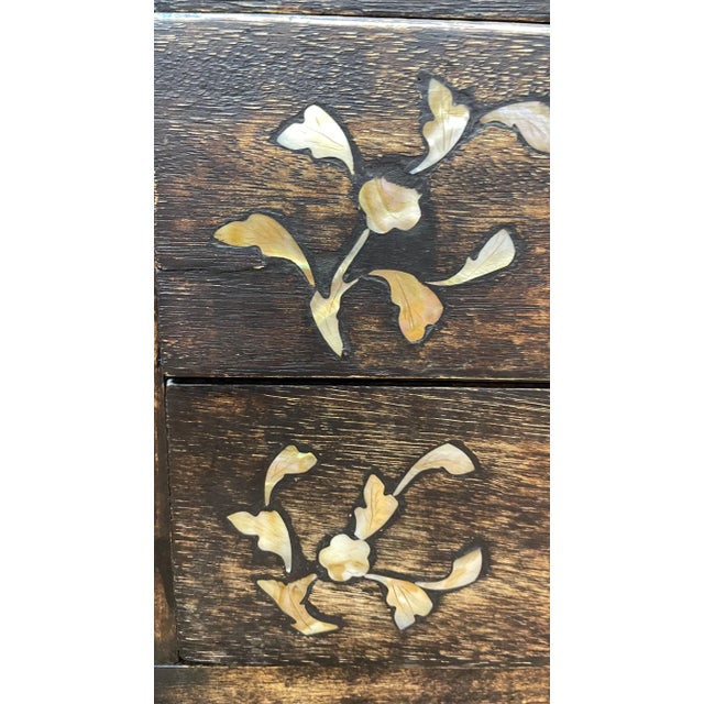 19th Century Asian Style 12 Drawer Cabinet With Marble Inlaid Top and Side Panels For Sale - Image 5 of 8