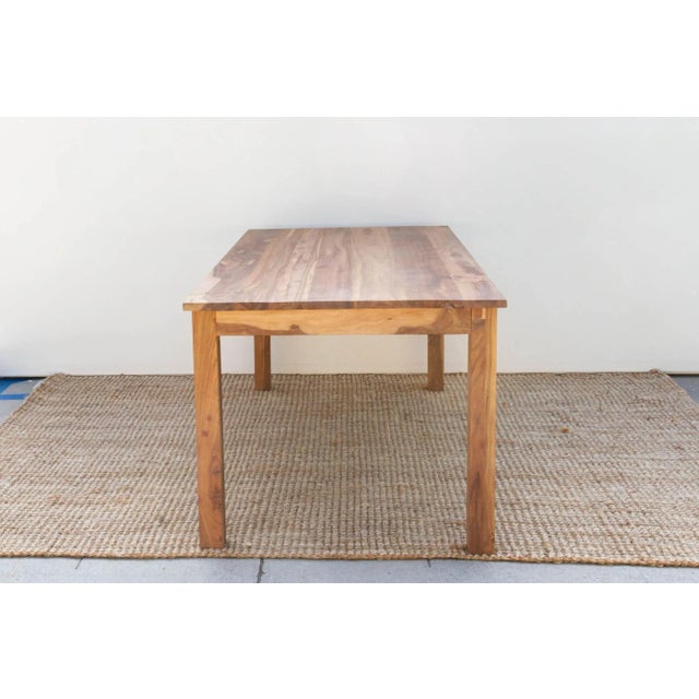 The Architect's 96-Inch Reclaimed Teak Parson Table For Sale - Image 10 of 13