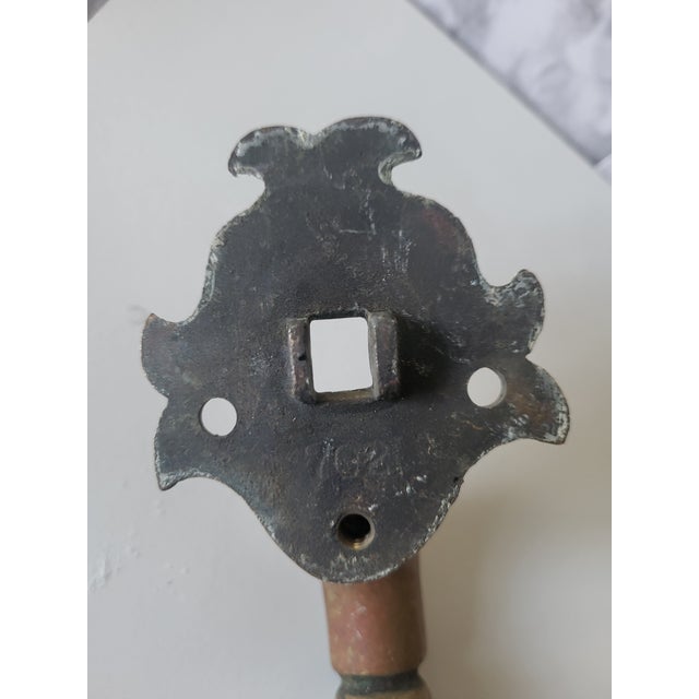 Antique Rustic Cast Iron Door Handle With Ornate Design For Sale In San Francisco - Image 6 of 11