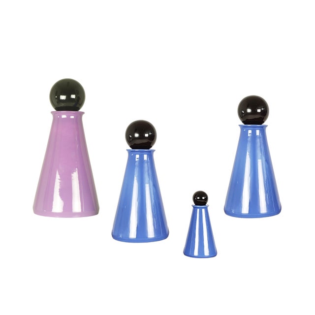 Glazed Ceramic Decorative Bottles by L. Boscolo for Forma & Luce, 1980s, Set of 4 For Sale - Image 10 of 16