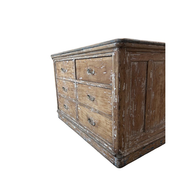 French Antique French Oak Double-Sided Trade Counter With Six Drawers For Sale - Image 3 of 7