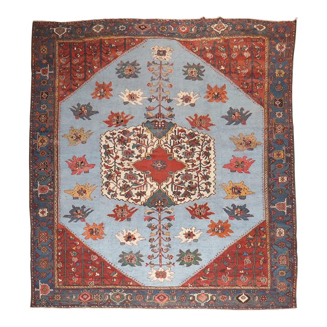 Dramatic Floral Persian Bakhtiari Rug. 10'9'' X 12'7'' For Sale