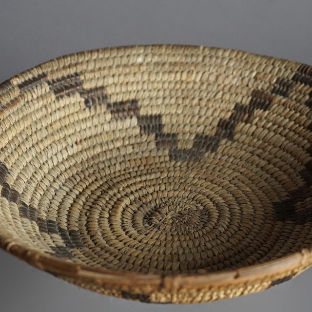 Early 20th Century Antique Southwest Navajo Decorated Low Basket Circa 1920 For Sale - Image 5 of 7