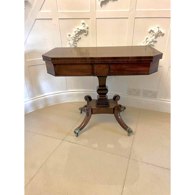 Antique Regency Mahogany Card Table, 1830s For Sale - Image 9 of 18