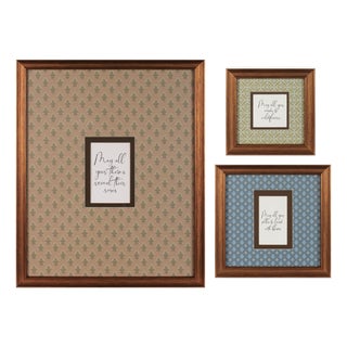 Framed Floral Proverb Wall Art (Set of 3) For Sale