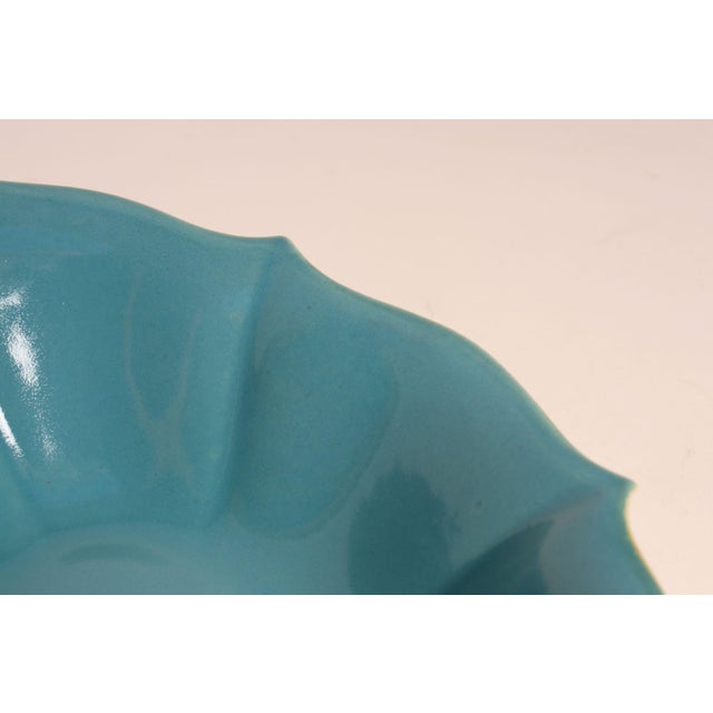 Art Deco Matte Yellow and Glossy Blue Ceramic Console Bowl by Cowan Pottery For Sale - Image 12 of 14