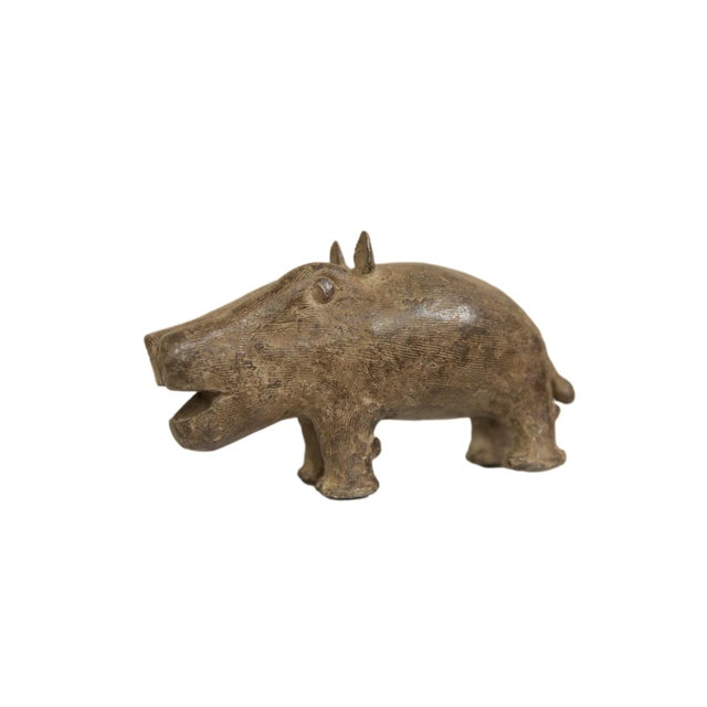 Mid 20th Century Vintage African Bronze Hippo For Sale - Image 5 of 5