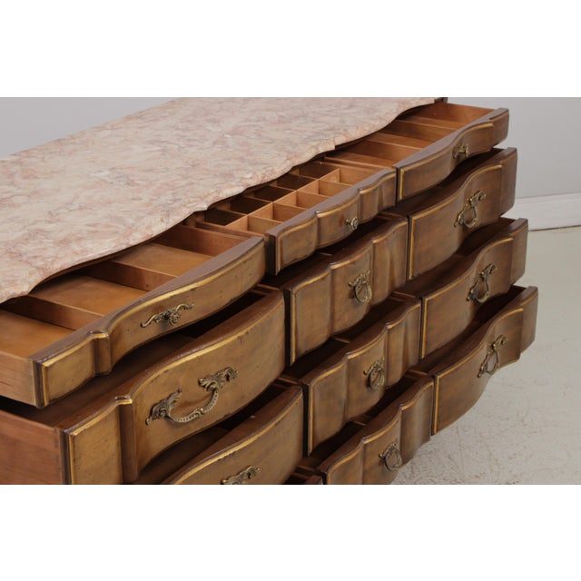 Vintage French Provincial Mahogany Marble Top Dresser For Sale In Philadelphia - Image 6 of 18