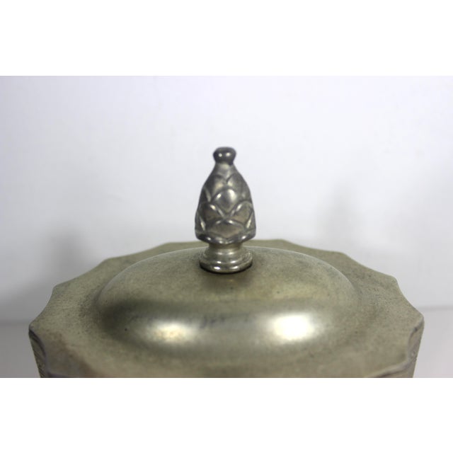 Metal Vintage Silver Plated Oval Trinket Box Scalloped Edge, Red Velvet Lined For Sale - Image 7 of 9