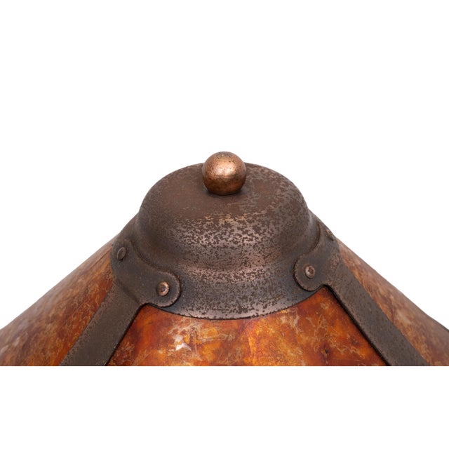 20th Century Arts & Crafts Copper & Mica Table Lamp in the style of Dirk van Erp For Sale - Image 11 of 14