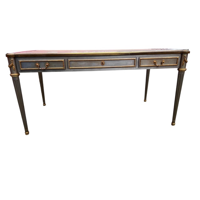 Mid 20th Century Attributed to John Vesey Stainless Steel & Bronze Neoclassical Desk For Sale - Image 14 of 18