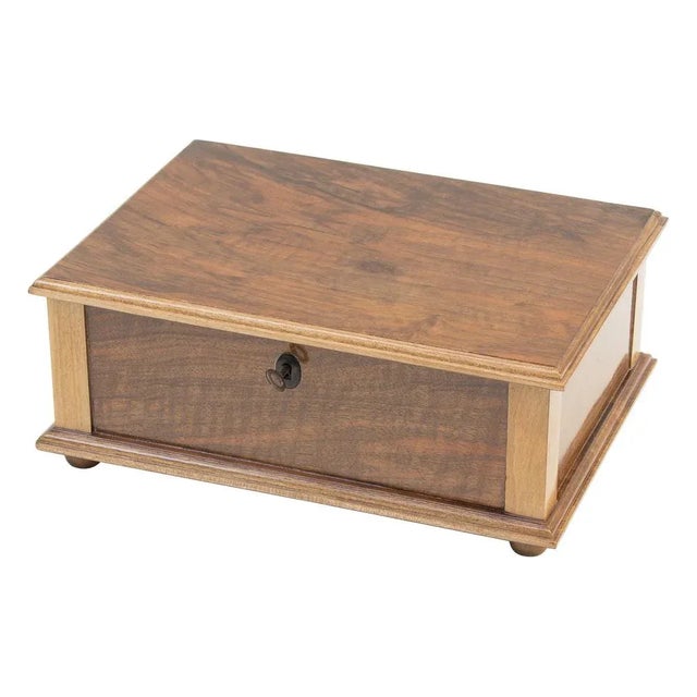 Art Nouveau Walnut Wood Box For Sale - Image 9 of 9