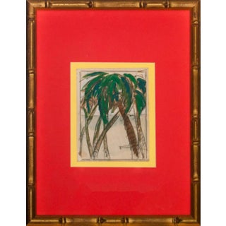 "Palm Trees" Painting, 1950s For Sale