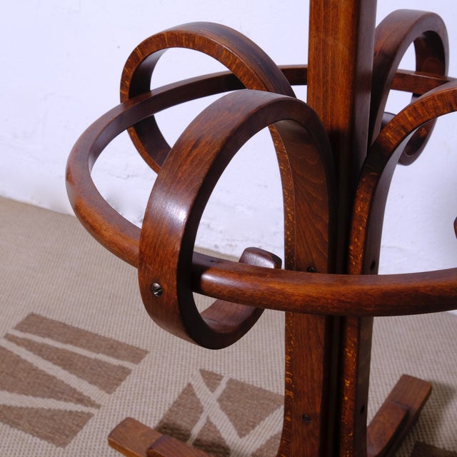 Vintage Curved Beech Coat Stand, 1970s For Sale - Image 11 of 16