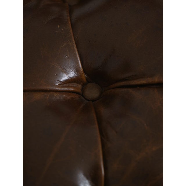 Set of 4 Maitland Smith Gentry Tufted Leather Game Chairs For Sale - Image 12 of 18