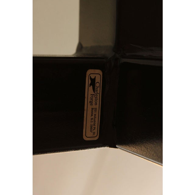 Mid-Century Modern Charleston Forge Glass Top Cast Parsons Console Table For Sale - Image 3 of 12