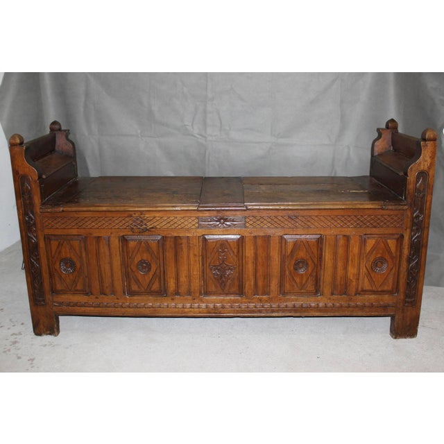 Oak Chest Bench, 18th Century For Sale - Image 15 of 15