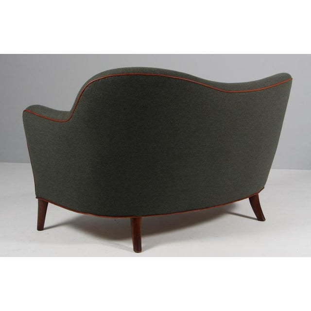 Green Scandinavian Model 185 Curved Sofa or Loveseat from Slagelse, Denmark, 1950s For Sale - Image 8 of 9