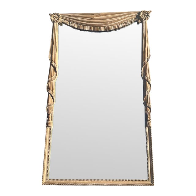 Fine Vintage Designer Carved Trompe L’Oeil Style Mirror by Stephen Cavallo Nyc For Sale