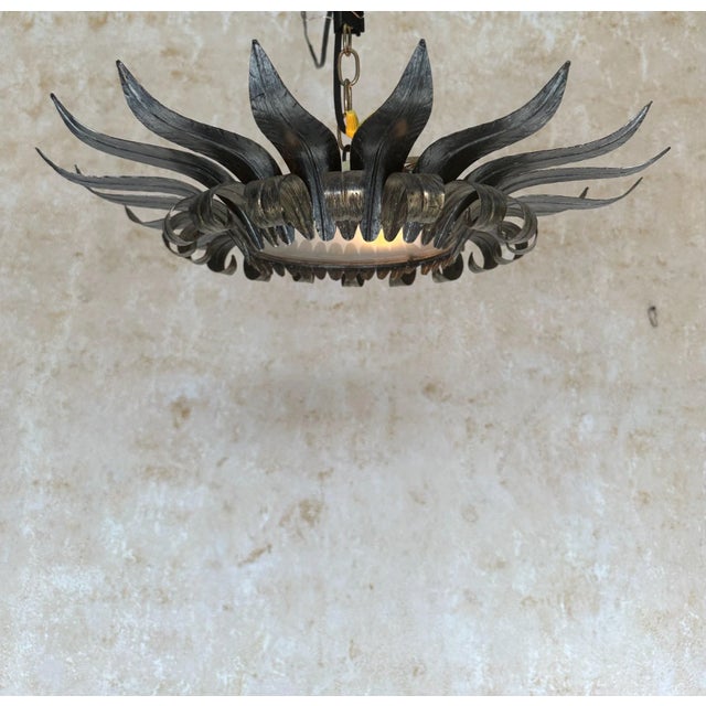 Spanish 1950s Double Tiered Ceiling Fixture For Sale - Image 4 of 12