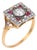 19th Century Victorian Old European Cut Diamond Ruby 18k Yellow Gold Platinum Ring, Size 8.5 For Sale