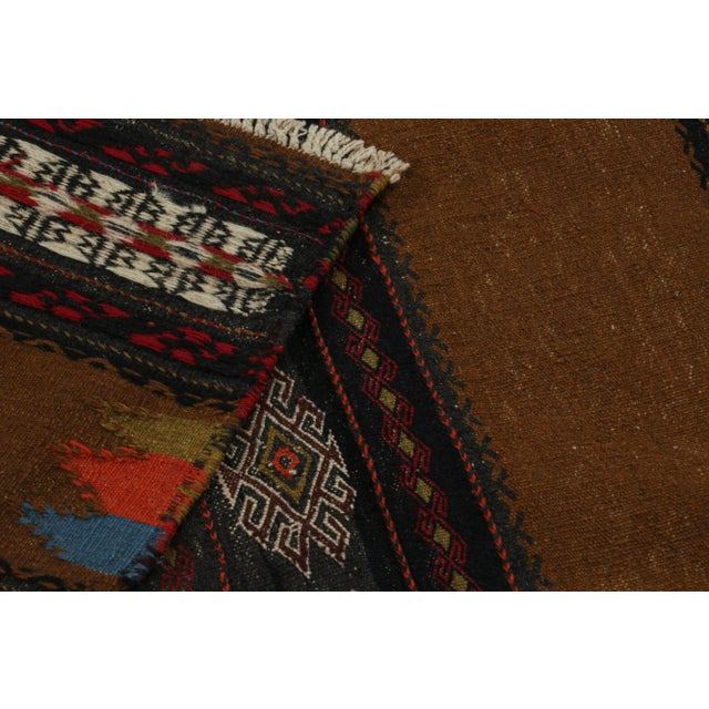 Textile Vintage Afghan Tribal Kilim in Brown With Geometric Patterns, From Rug & Kilim For Sale - Image 7 of 7