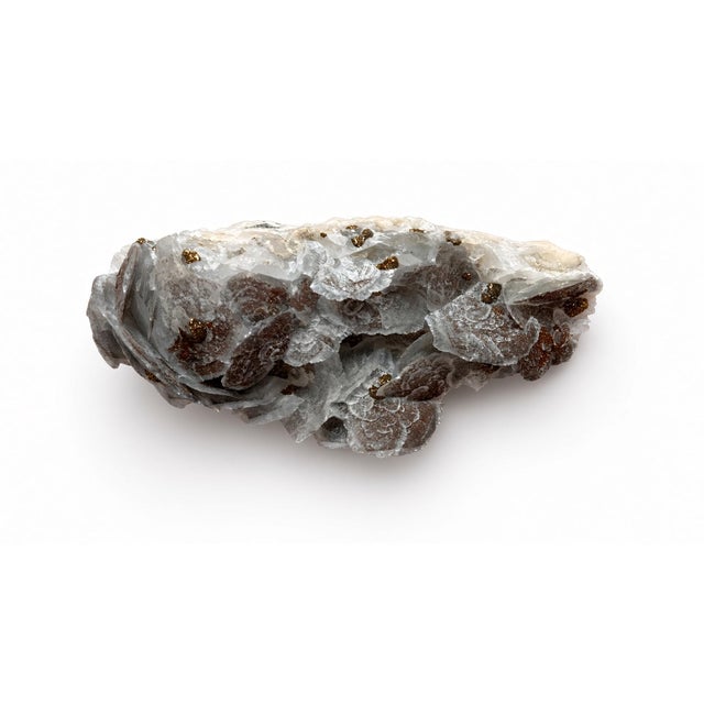Red Biophilic Mineral Cluster — All Natural. Calcite Plates With Iron Inclusions For Sale - Image 8 of 10