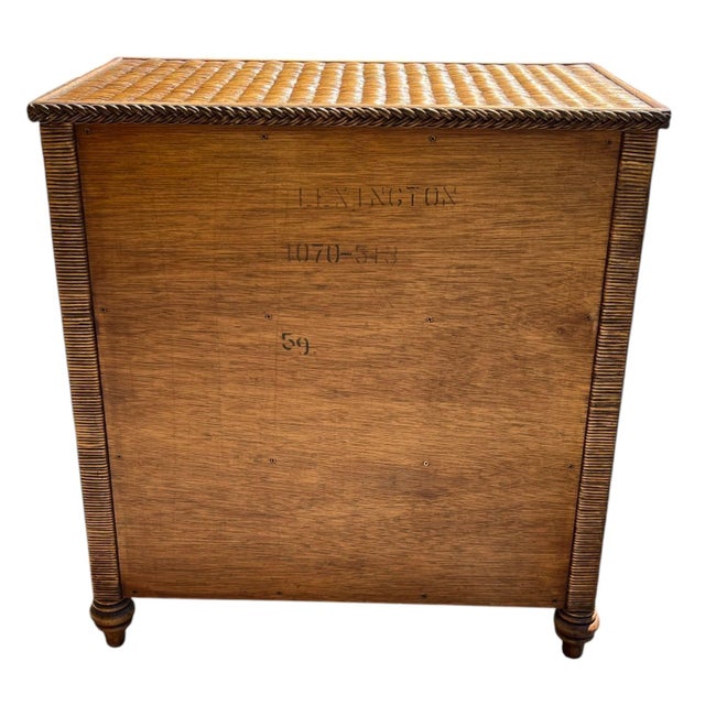 Late 20th Century Late 20th Century Pair Lexington Wicker Bachelor Chests. Island Style. For Sale - Image 5 of 11