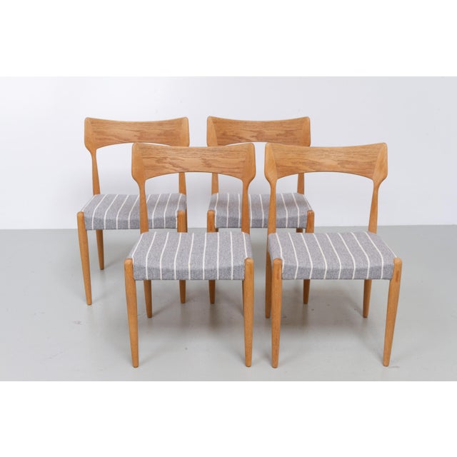 Danish Modern Oak Dining Chairs by Bernhard Pedersen & Søn 1960s, Set of 4. Scandinavian Mid-Century Modern dining chairs...