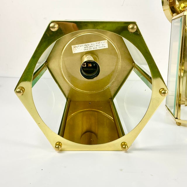 1980s Vintage Hollywood Regency Federal Brass Lantern Style Wall Sconces - A Pair For Sale - Image 14 of 14