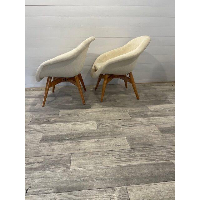 Vintage Upholstery Chairs by Navratil, 1950, Set of 2 For Sale - Image 4 of 7